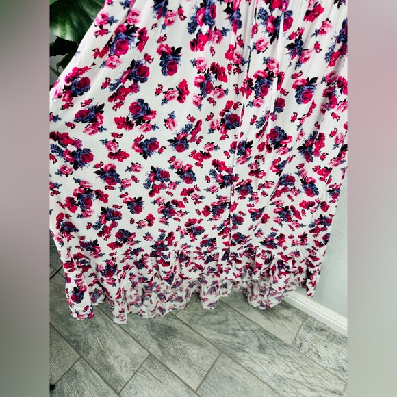 TORRID White Floral Ruffle Challis High Low Maxi Dress - Picture 11 of 11